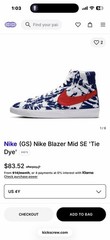 Nike Blazer Mid SE ‚Tie Dye’ Kids Size 4Y NEW FLAWLESS NEVER TRIED ON! NO BOX