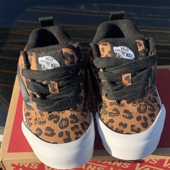Vans Knu Skool GS Leopard Brown Black Canvas Sneaker 12Y VN000VB4YS5
