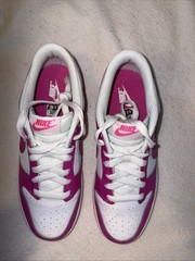 Nike Pink And White Nike Dunk Low Size 4 1/2 Youth
