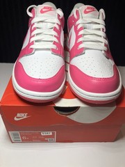 Nike Dunk Low White Pink Laser Fuchsia Sneaker SIZE 6Y FB9109-102 NEW