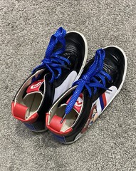 Ground Up Super Mario Graphic Print Mid Top Black White Red Sneakers Youth Sz 4