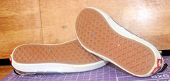VANS Orange Butterfly Black White Checkered Slip On Kids Size 1 Youth