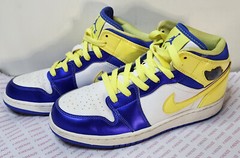 Nike Air Jordan Youth Mid GS „Easter“ Purple/White/Yellow Rare Size 5Y Sneakers
