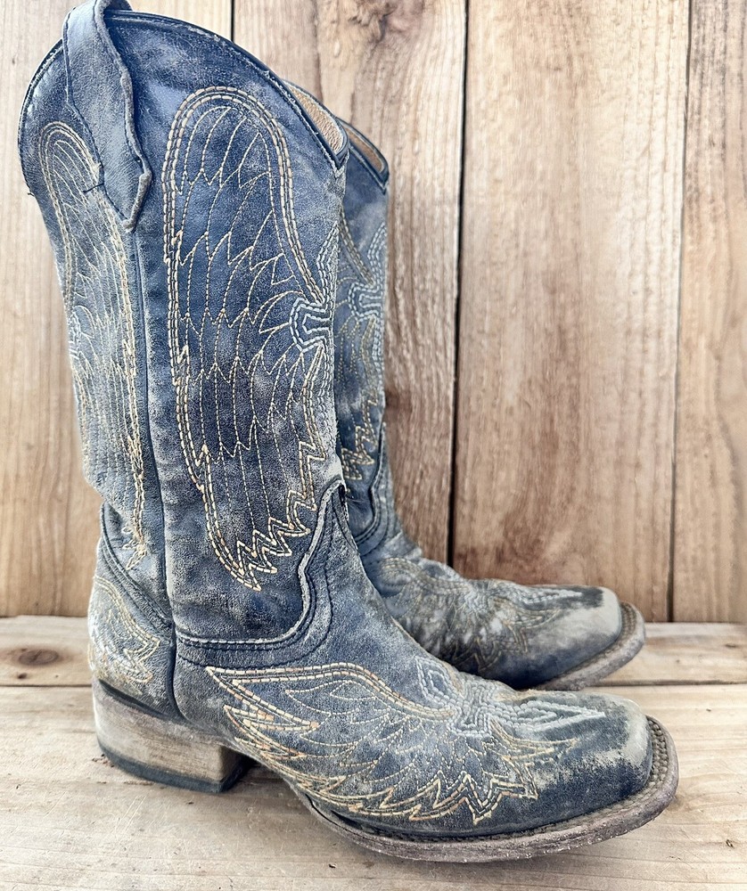 Corral Brown Cowboy Western Boots Kids Size 2 A1032 Cowgirl