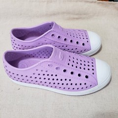 SKECHERS Native Slip On Eva Sneaker Purple White Kids sz 3