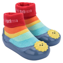 NEW Mini Melissa Baby Alpha Play Blue Sky Cloud Print Knit Sock Sneaker Flats