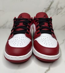 Size 5.5Y Nike Air Jordan 1 Low Reverse Black Red Sneaker Shoes 553560-163