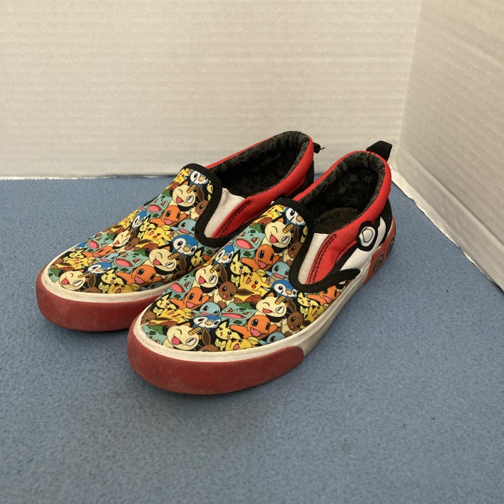 Ground Up Youth Pokémon w/Pikachu & Others Slip-On Canvas Shoes – SZ 3