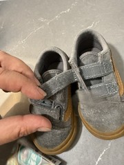 VANS Gray Canvas Hook & Loop Sneakers Unisex Kids Toddler US 4 Low Top Comfort