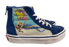 Vans Off The Wall Sneakers Shoes Sponge Bob High Top Youth 12.5 Laces & Zip