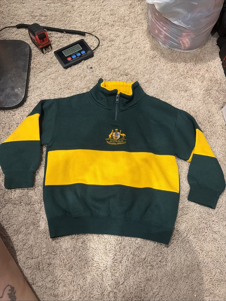 Australia Poly/cotton Fleece Sweatshirt Green And Yellow