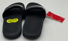 Nike Kawa Youth Slide 5 Black White Solo Swoosh Casual Slip On Sandal 819352-001