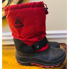 Kamik Rocket Cold Weather Sturdy Winter Snow Waterproof Red Canada Youth Boots 5