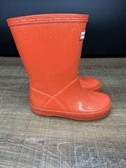 Hunter Children’s Classic Rain Boots, Orange/Red Glitter, Kids 10 US