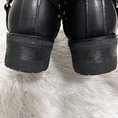 Skechers VTG 90s Black Leather Engineer Biker Boots Ankle Moto Sz 3 Chunky Kid’s