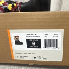 Bogs K Snow Shell MC Kids Snow Boot Red Multi Waterproof US 6
