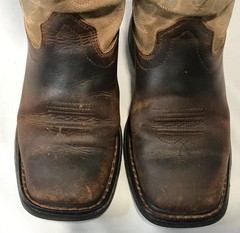 Ariat Workhog Brown Stitched Leather Square Toe Boot 10008644 – Youth Size 1