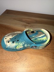 Crocs Kids Classic Marbled Clogs Marbled Teal Green Beige Shoes Size 7 Toddler