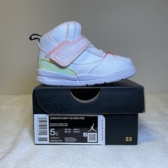 TD Nike Jordan Flight 45 High Kids White Pink Toddler CI5763-176 NEW Size 5c