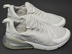 Nike Air Max 270 White Metallic Silver GS Shoes 943345-103 Youth Size 5.5Y