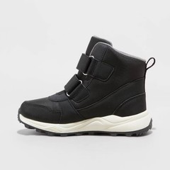 All In Motion Kids Hook-And-Loop Ankle Winter Boots Waterproof Jet Black 3