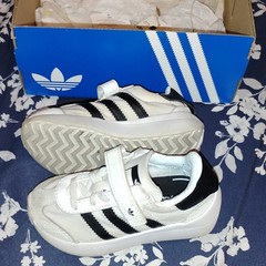 adidas Country XLG CF EL I Hook & Loop Comfort Sneaker White Black 7K Kids