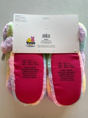 Peeps Bunny Slippers Pastel Tie Dye Rainbow Kids Size Medium 13-1 Brand New