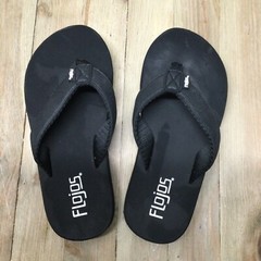 FLOJOS® Flip Flops Small Kids Size 1.0 Black Sandals Summer Pool Beach