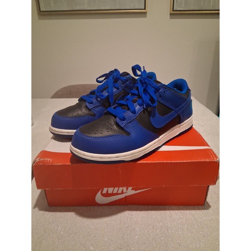 Nike Dunk Low PS Hyper Cobalt Black White CW1588-001 Size 3Y Kids Used Preschool