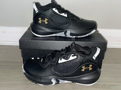 NEW Under Armour GS Lockdown 6 Low Black Metallic Gold Youth Size 6Y Basketball