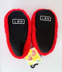 Sesame Street Elmo Puppet Slippers Size L 9-10 New with Tags Red Plush Kids