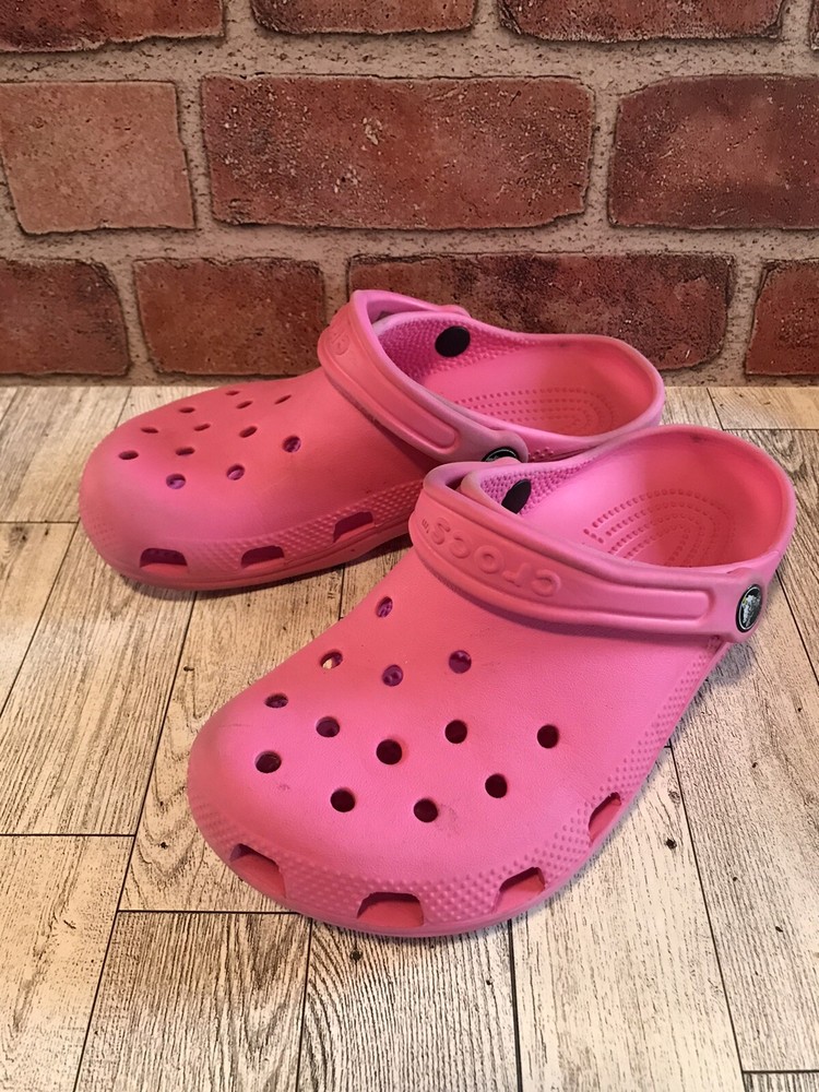 Crocs Junior 4 Pink Mules Slip-on Lightweight Comfort Shoes