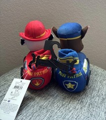 Paw Patrol Slippers Chase Marshall Toddler Kids Size 5-6 Plush Ground Up NWT