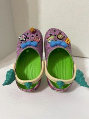 Crocs x The Simpsons Krusty Classic Clog J5 Kids Purple Green w/ Jibbitz No Box
