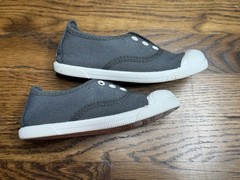 Namoo Cap Toe Gray Canvas Eco-Friendly Handmade Kids Shoes Made in Spain Size 10