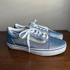 Vans Old Skool Juniors Sz 7 Ombre Glitter Purple Blue Gold New