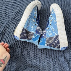 Size 5 Kids Converse UNT1TL3D High Not A Chuck Hi-Vis Collection Blue/White Shoe