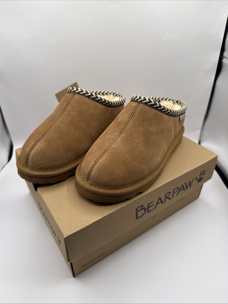 BEARPAW Tabitha Youth Hickory Size 2 | Kid’s Slipper | Comfortable &