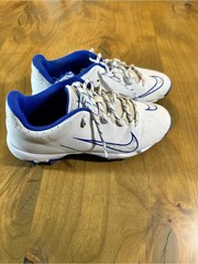Nike Hyperdiamond 4 Youth Baseball Softball Cleats White Blue Size 6Y