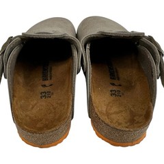 Birkenstock Boston Kids Clogs Size 33 Taupe Gray Nubuck Leather boho cozy