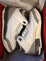 DX6665-100 Air Jordan 3 Retro (GS) White/ Black-Iron Sz 7 Big Kids Shoes