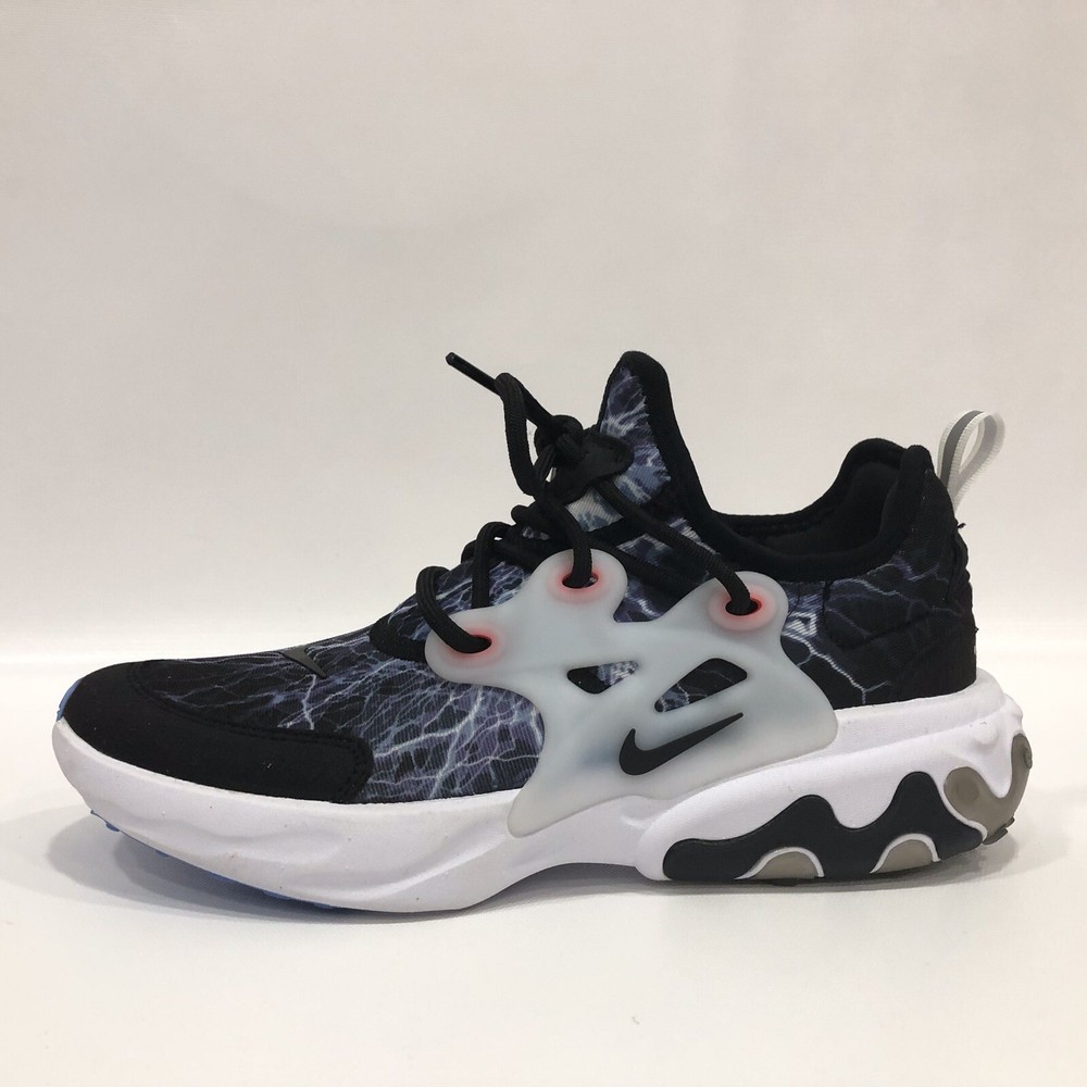 NIKE REACT PRESTO (GS) Black/Blue/White BQ4002 008 US Sz 6Y/7.5W Lightning