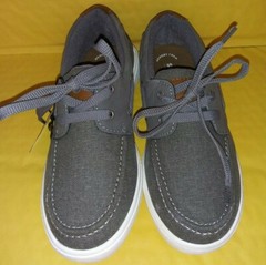 Boy’s Sonoma Boating/Deck Grey Shoes Size 2 with laces & Memory Foam