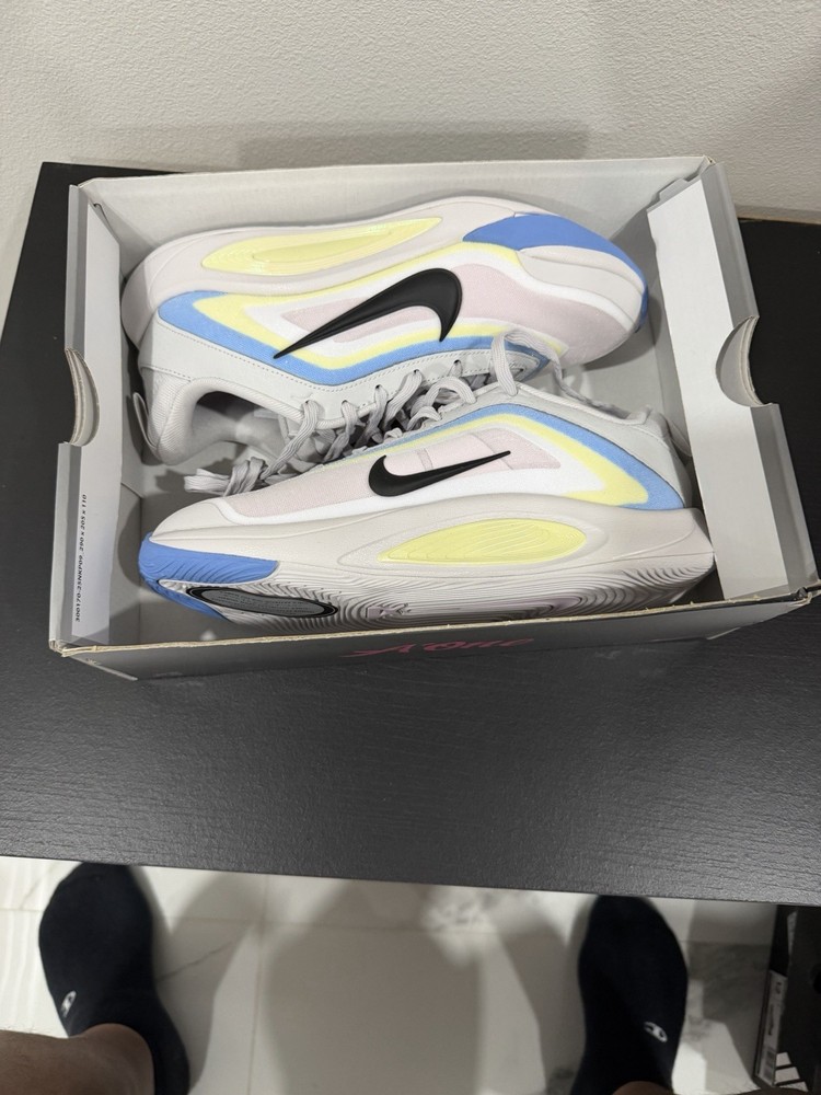Nike A’One GS Sneaker Vast Grey Black Life Lime Blue Kids 5Y HF7001-002