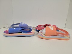 (Mismatched Color): 2 Pair Roxy Kids Pink & Blue Sandals Toddler Size 6