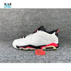 Nike Air Jordan 6 Retro Low BG White Black Shoes 768881-123