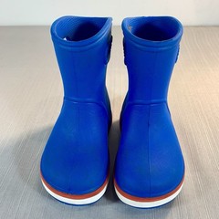Crocs Kids Handle It Rain Boots Sz C6 Blue Red White Children Pull On Rain Boots