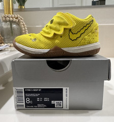 Nike Kyrie 5 SBSP BT SpongeBob SquarePants Yellow Kids Size 8C CN4490-700