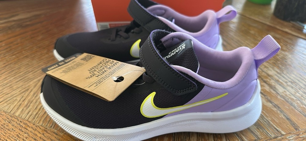 Nike Star Runner 3 Cave Purple White Lilac Sneakers for Kids Size 2Y