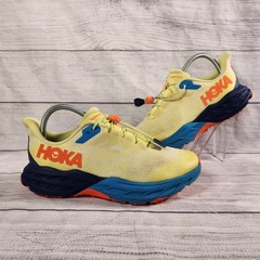 Hoka Speedgoat 5 Kids Size 6 Trail Running Shoes Yellow Blue Orange Toggle Laces